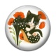 Cabochon Résine - chat coquelicot