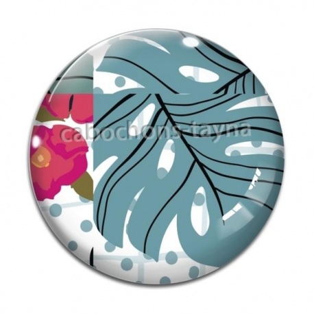 Cabochon Verre - feuille