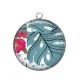 Pendentif Cabochon Argent - feuille