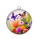 Pendentif Cabochon Argent - fleur