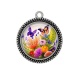 Pendentif Cabochon Argent - fleur