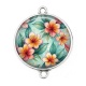 Connecteur Cabochon Argent - fleur