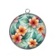 Pendentif Cabochon Argent - fleur