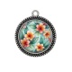 Pendentif Cabochon Argent - fleur