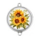 Connecteur Cabochon Argent - tournesol