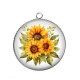 Pendentif Cabochon Argent - tournesol