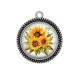 Pendentif Cabochon Argent - tournesol