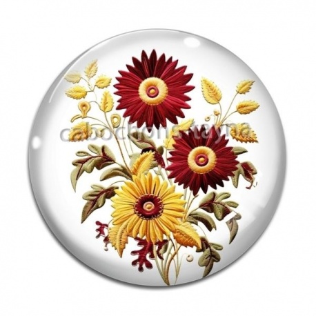 Cabochon Verre - tournesol