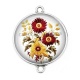 Connecteur Cabochon Argent - tournesol