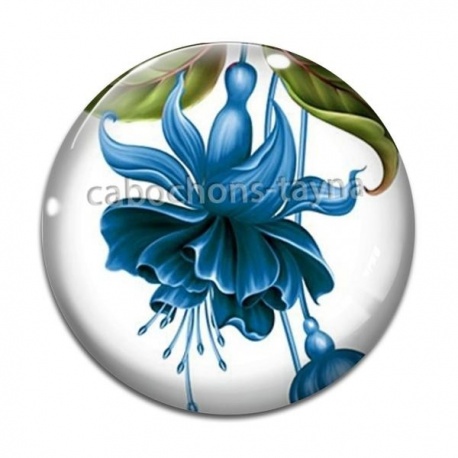 Cabochon Verre - fleur exotique