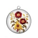 Pendentif Cabochon Argent - tournesol