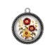 Pendentif Cabochon Argent - tournesol