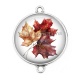 Connecteur Cabochon Argent - feuille
