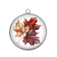 Pendentif Cabochon Argent - feuille