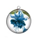 Pendentif Cabochon Argent - fleur exotique