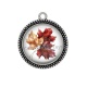 Pendentif Cabochon Argent - feuille