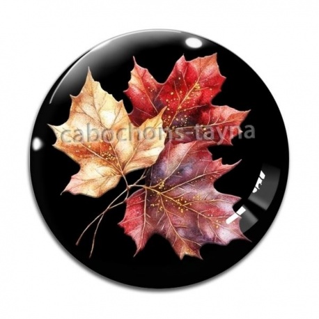 Cabochon Verre - feuille