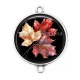 Connecteur Cabochon Argent - feuille