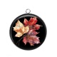Pendentif Cabochon Argent - feuille