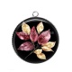 Pendentif Cabochon Argent - feuille