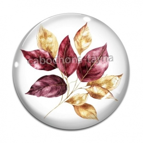 Cabochon Verre - feuille