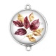 Connecteur Cabochon Argent - feuille
