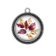 Pendentif Cabochon Argent - feuille