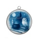 Pendentif Cabochon Argent - féerie chouette