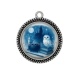 Pendentif Cabochon Argent - féerie chouette