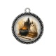Pendentif Cabochon Argent - féerie chouette