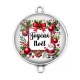 Connecteur Cabochon Argent - joyeux noël