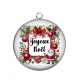 Pendentif Cabochon Argent - joyeux noël