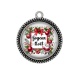 Pendentif Cabochon Argent - joyeux noël