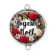 Connecteur Cabochon Argent - joyeux noël