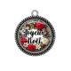 Pendentif Cabochon Argent - joyeux noël