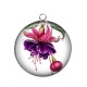 Pendentif Cabochon Argent - fleur exotique