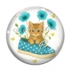 Cabochon Verre - chat chaussure