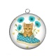 Pendentif Cabochon Argent - chat chaussure