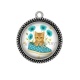 Pendentif Cabochon Argent - chat chaussure