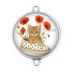 Connecteur Cabochon Argent - chat chaussure