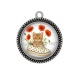 Pendentif Cabochon Argent - chat chaussure