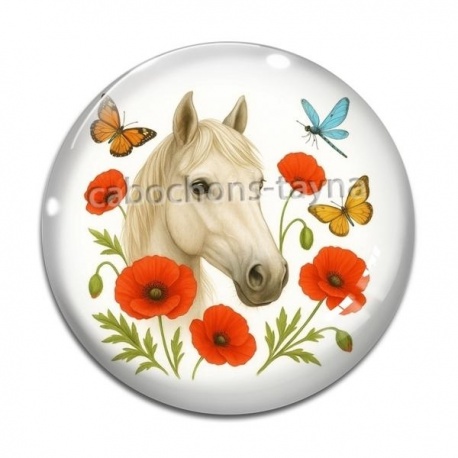Cabochon Verre - cheval
