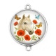 Connecteur Cabochon Argent - cheval