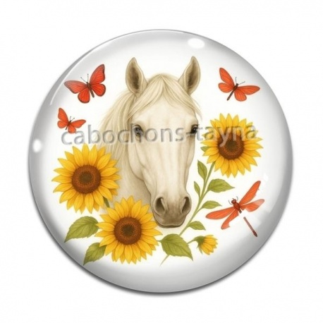 Cabochon Verre - cheval