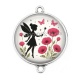 Connecteur Cabochon Argent - fée coquelicot