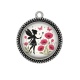 Pendentif Cabochon Argent - fée coquelicot