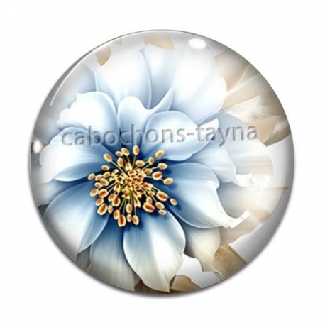 Cabochon Verre - fleur exotique