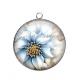 Pendentif Cabochon Argent - fleur exotique