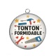Pendentif Cabochon Argent - tonton formidable
