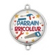 Connecteur Cabochon Argent - parrain bricoleur